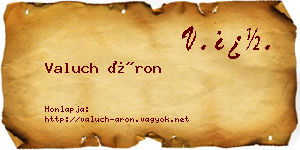 Valuch Áron névjegykártya