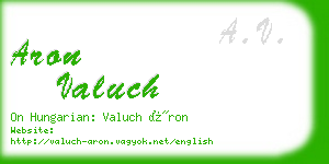 aron valuch business card